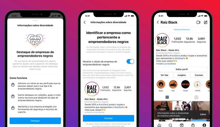 Nova funcionalidade do Instagram destaca trabalho de empreendedores negros
