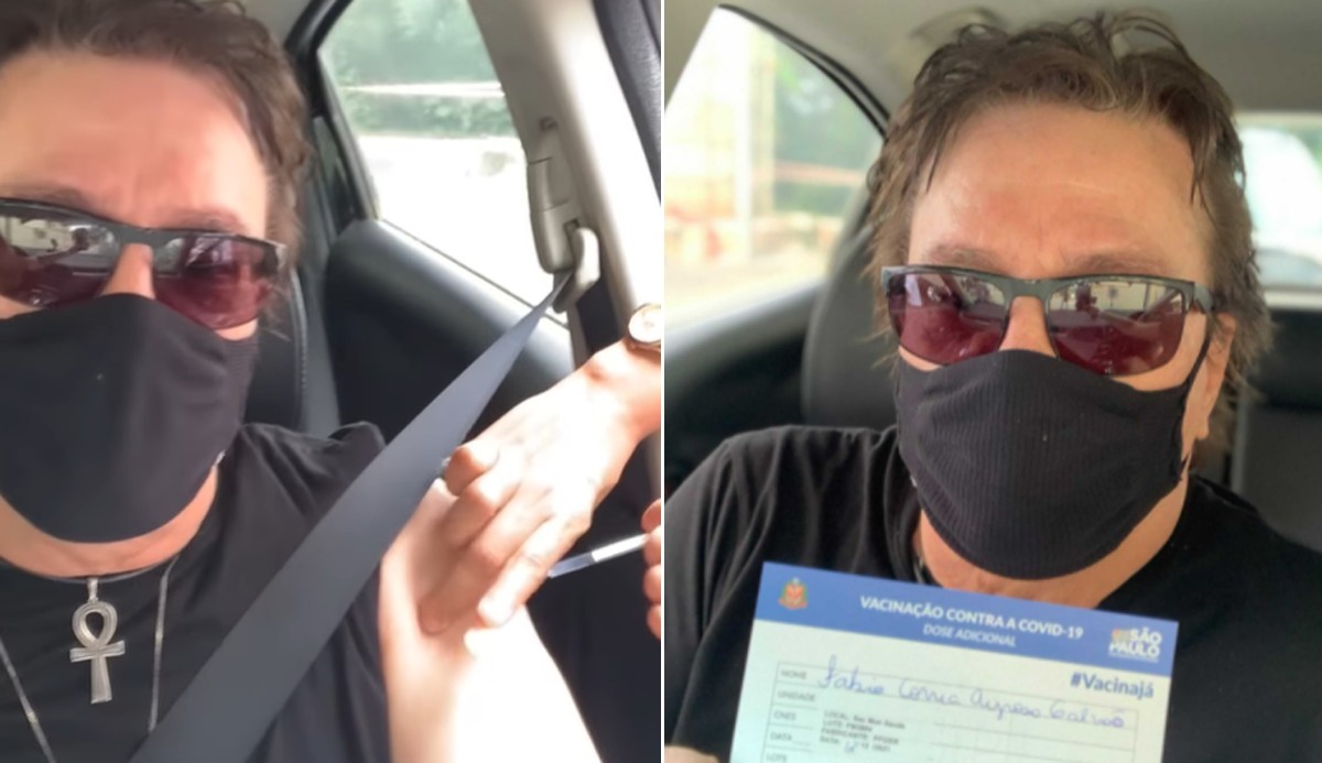 Fábio Jr. recebe dose de reforço da Covid-19