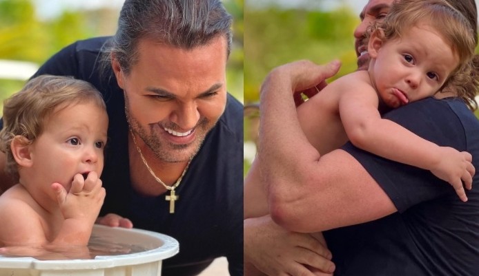 Eduardo Costa chama atenção de internautas ao chamar enteado de filho