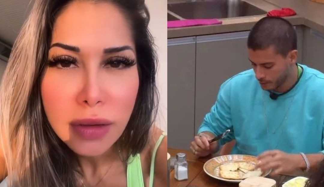 Maíra Cardi se irrita após ver Arthur Aguiar comendo pão no BBB