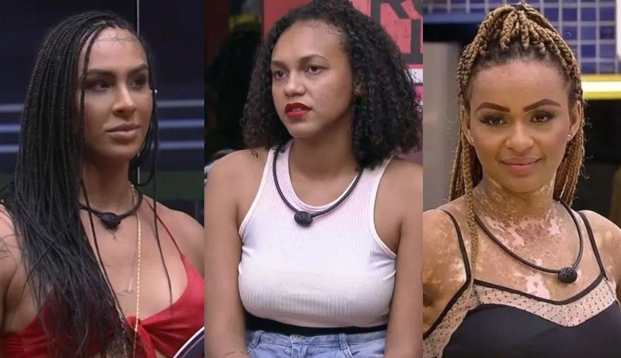 BBB22: Linna, Natália e Jessi pulam sem sutiã na piscina