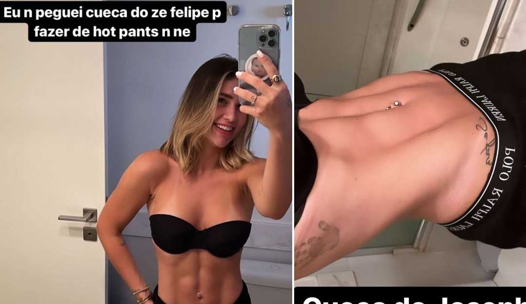 Virgínia Fonseca posa para foto com cueca de Zé Felipe: “/Me salvou hoje”/