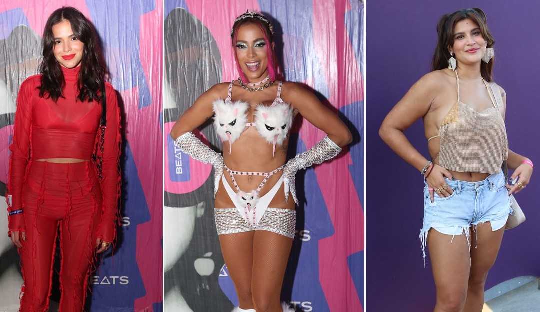 Anitta recebe famosos em ensaio de bloco no Rio de Janeiro