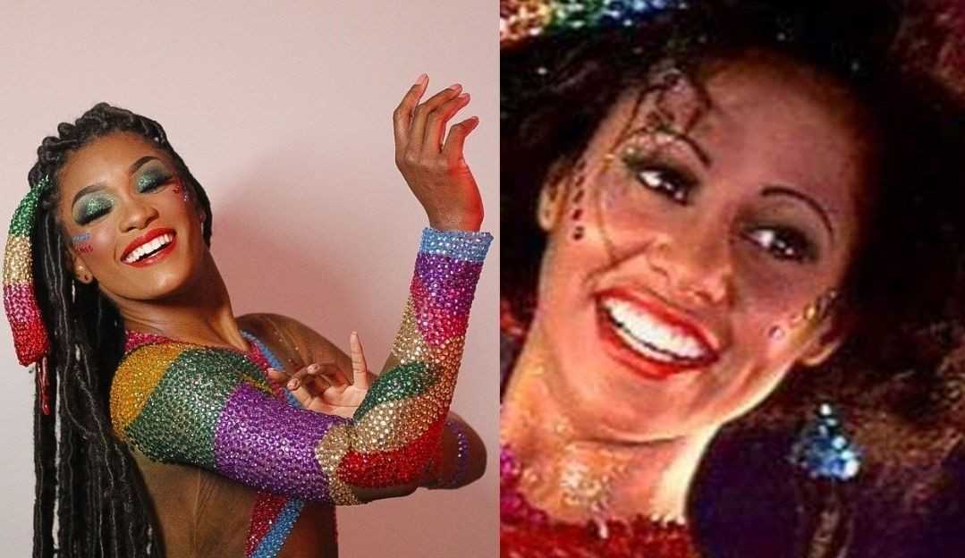 Erika Januza homenageia Globeleza em ensaio da Viradouro