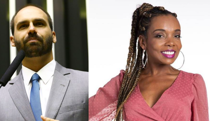 Eduardo Bolsonaro critica Thelma por viagem em ilha isolada e vencedora do BBB20 rebate: “Não tente desviar o foco”