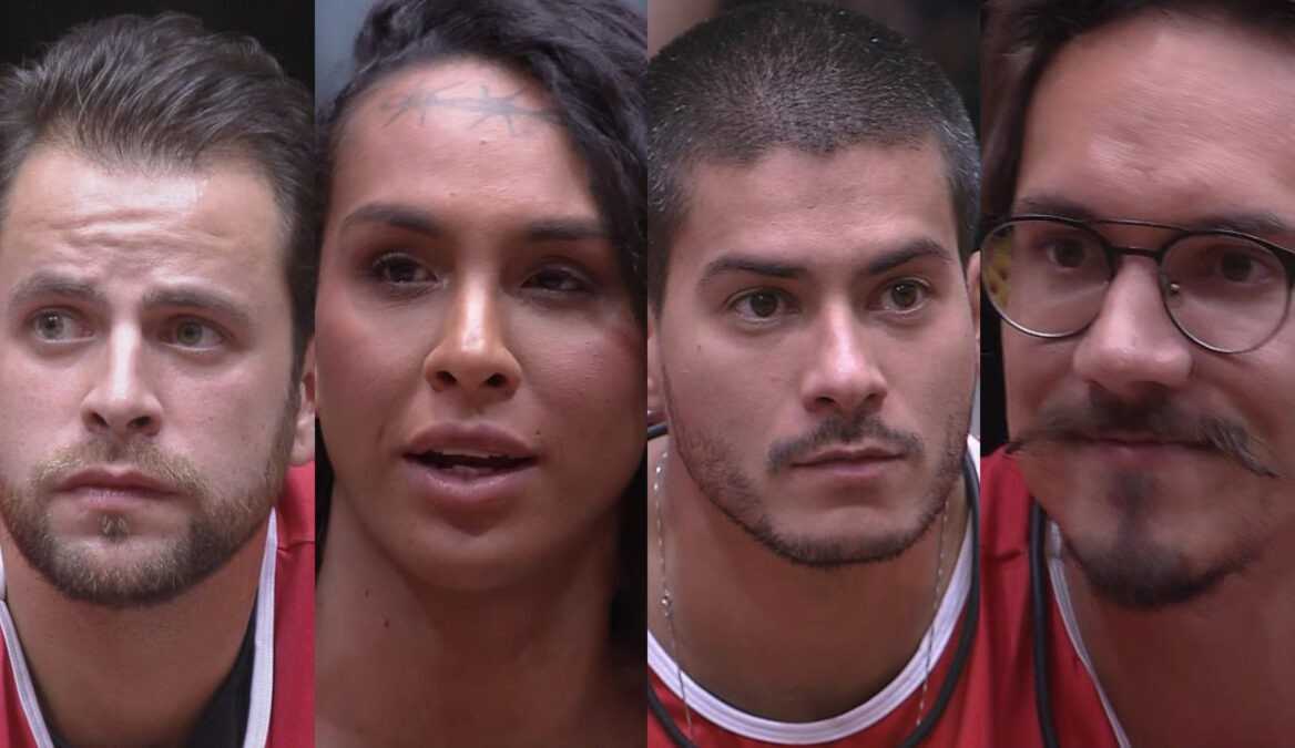 BBB22: Arthur Aguiar, Eliezer, Gustavo e Linn da Quebrada no paredão falso