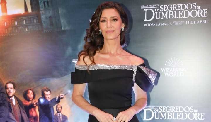 Maria Cândida na estréia de Animais Fantástico em São Paulo