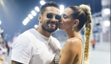 Erika Schneider aparece acompanhada por Bil Araújo em ensaio da Águia de Ouro