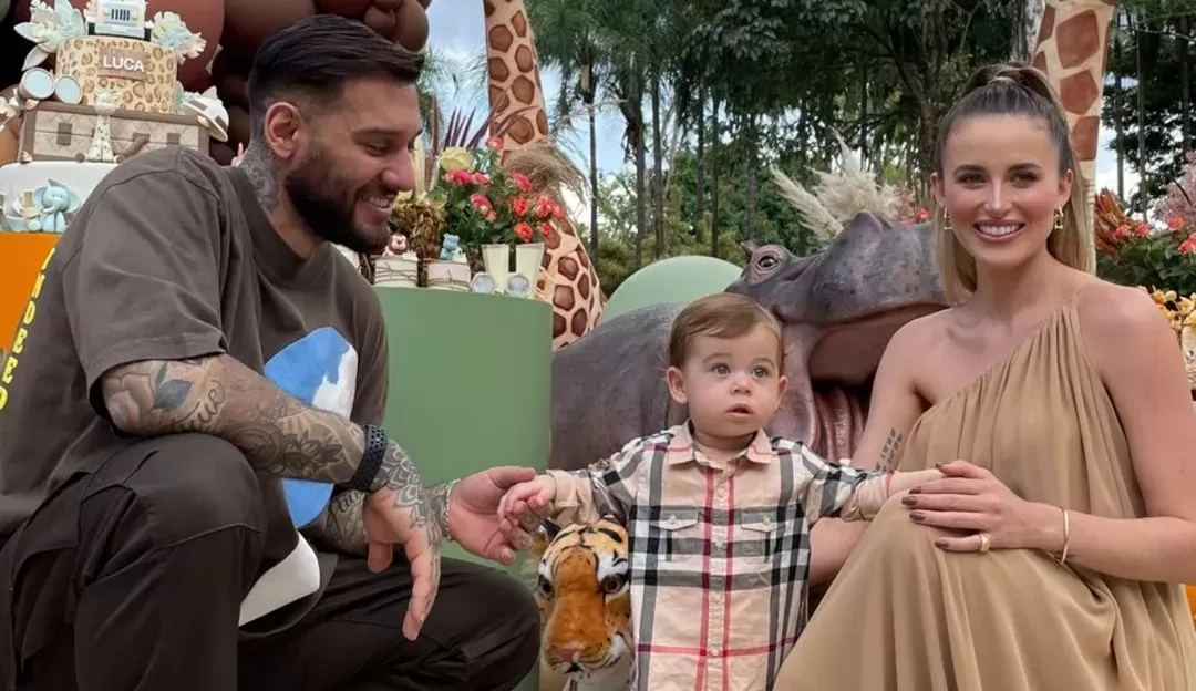 Lucas Lucco e Lorena Carvalho comemoram juntos o aniversário do filho