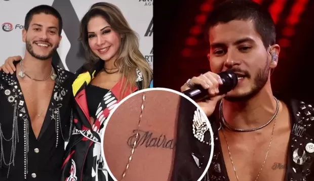 Arthur Aguiar homenageia a esposa Maíra Cardi e a filha Sophia