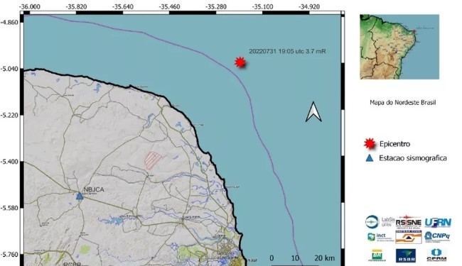 Rio Grande do Norte registra 8 tremores de terra em 24 horas