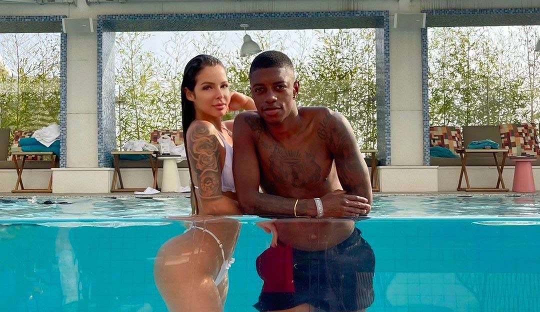 Mari Traiber e o esposo, o jogador Leandrinho irão passar alguns dias no Brasil