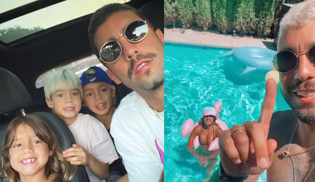 Pedro Scooby viaja com os filhos e se hospeda em casa de Letícia Bufoni em Los Angeles