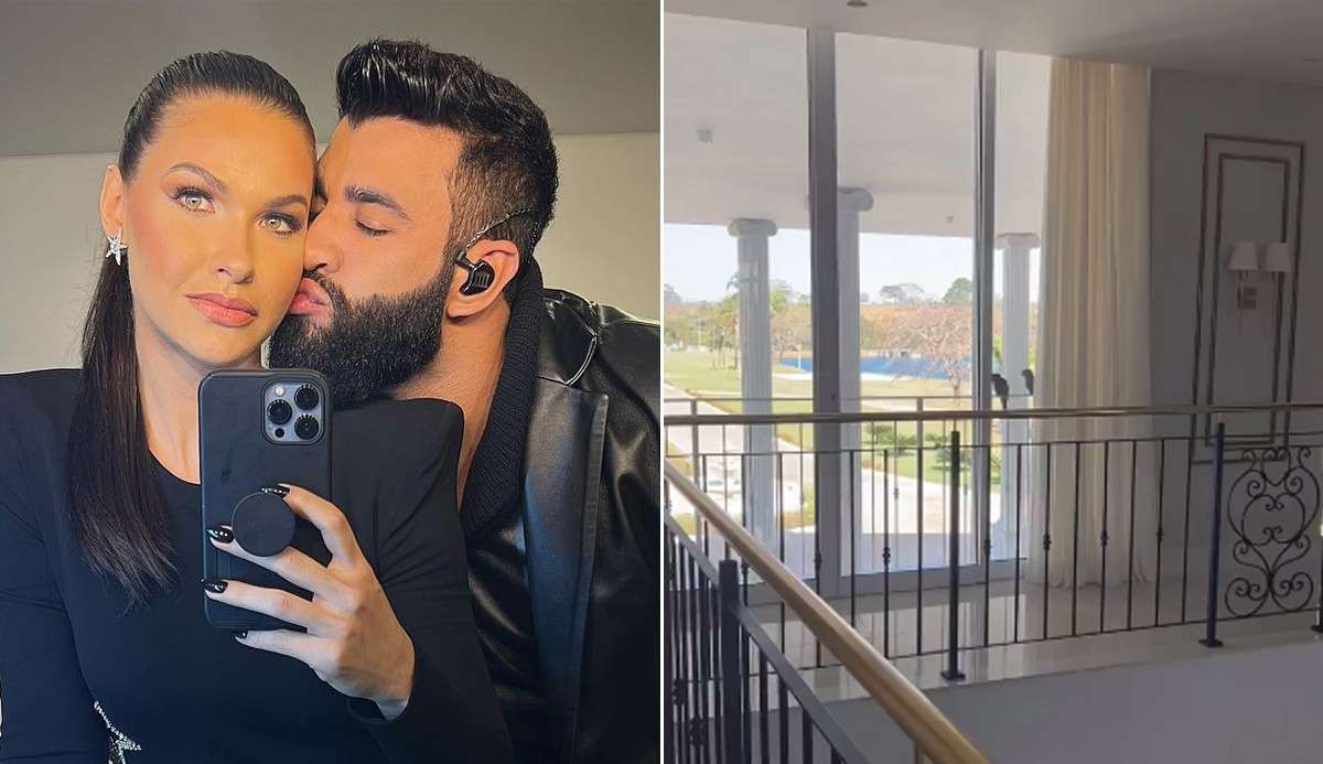 Andressa Suita recebe visita de pássaros e impressiona com mansão