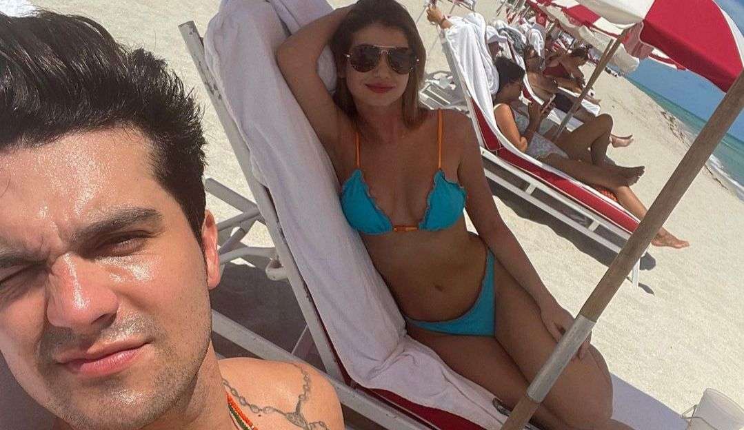 Luan Santana curte praia com sua noiva