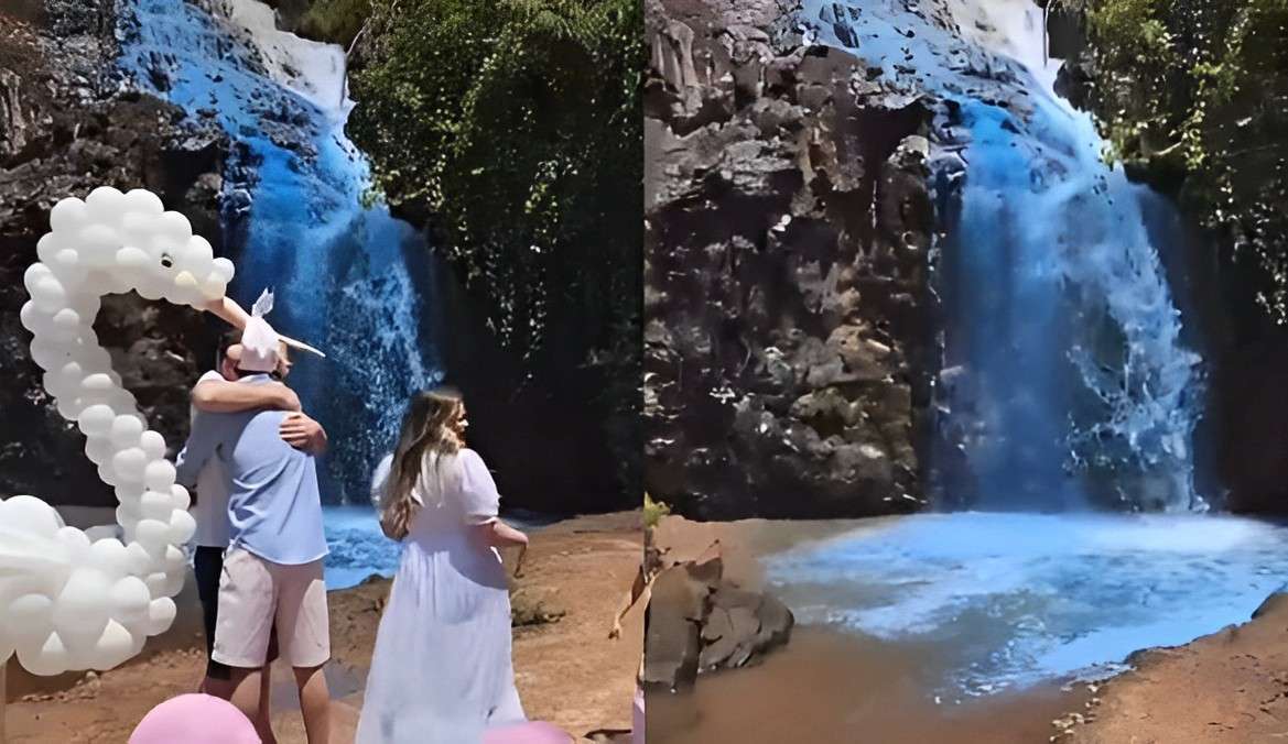 Responsável por tingir cachoeira em chá revelação será autuado