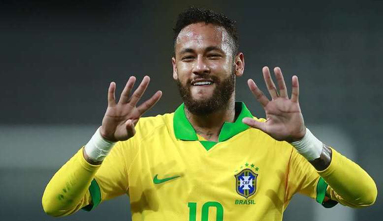 Neymar atinge 10 mil minutos e 121 partidas com a seleção brasileira