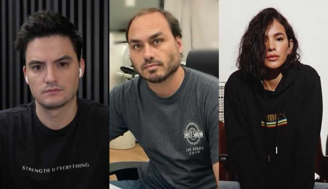 Carlos Bolsonaro abre queixa-crime contra Felipe Neto e Bruna Marquezine
