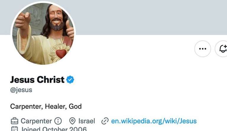 Perfil @Jesus ganha verificado após gestão de Elon Musk