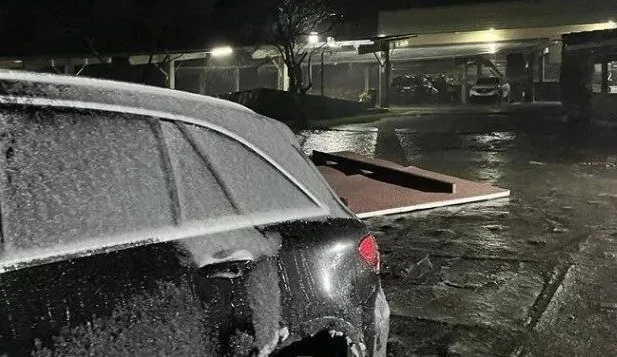 Neva em Santa Catarina no outono pela primeira vez em 22 anos