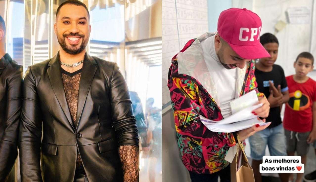 Gil do Vigor dá aula de economia em escola do complexo carioca