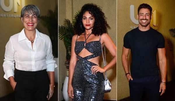 Elenco de “Terra e Paixão” se reune para assistir ao primeiro capítulo da novela