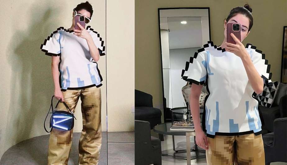 Gkay usa look “pixelado” de grife chama atenção na web