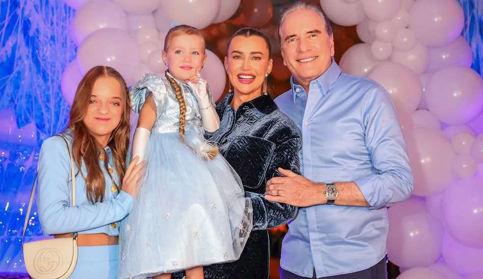 Vicky, filha de Roberto Justus e Ana Paula Siebert, comemora três aninhos