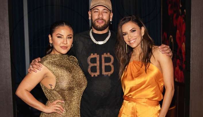Neymar marca presença em evento ao lado de Eva Longoria e Annie González
