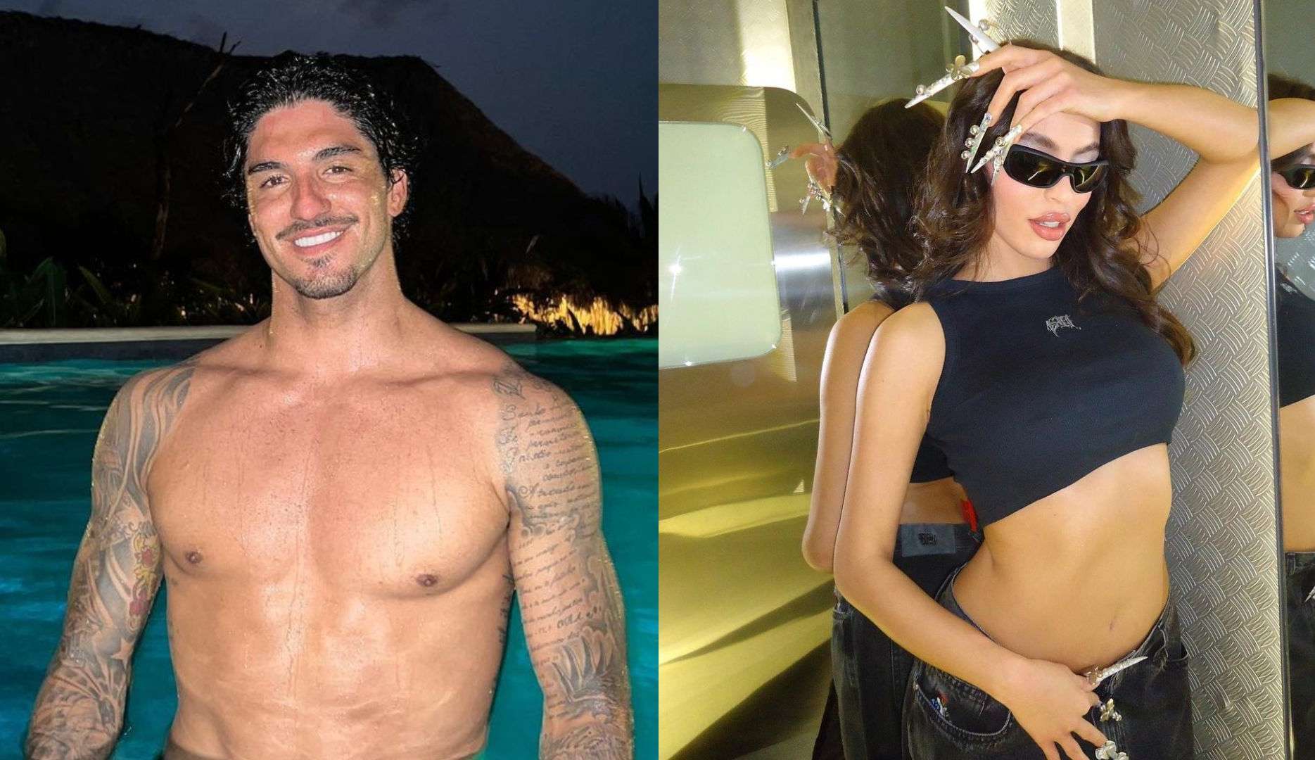 Gabriel Medina e Anna Estrella trocam beijos em festa de Cris Guedes