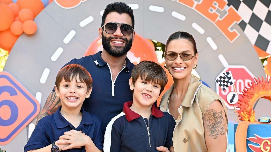 Gusttavo Lima curte folga em fazenda milionária ao lado de esposa e filhos