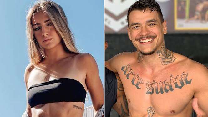 Bruna Griphao e o lutador Matheus Miranda curtem show juntos