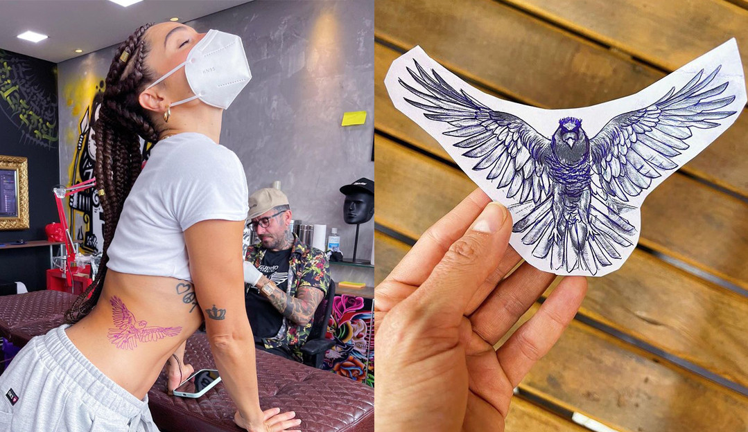 Paula tatua Carcará em homenagem ao “/No Limite”/; confira