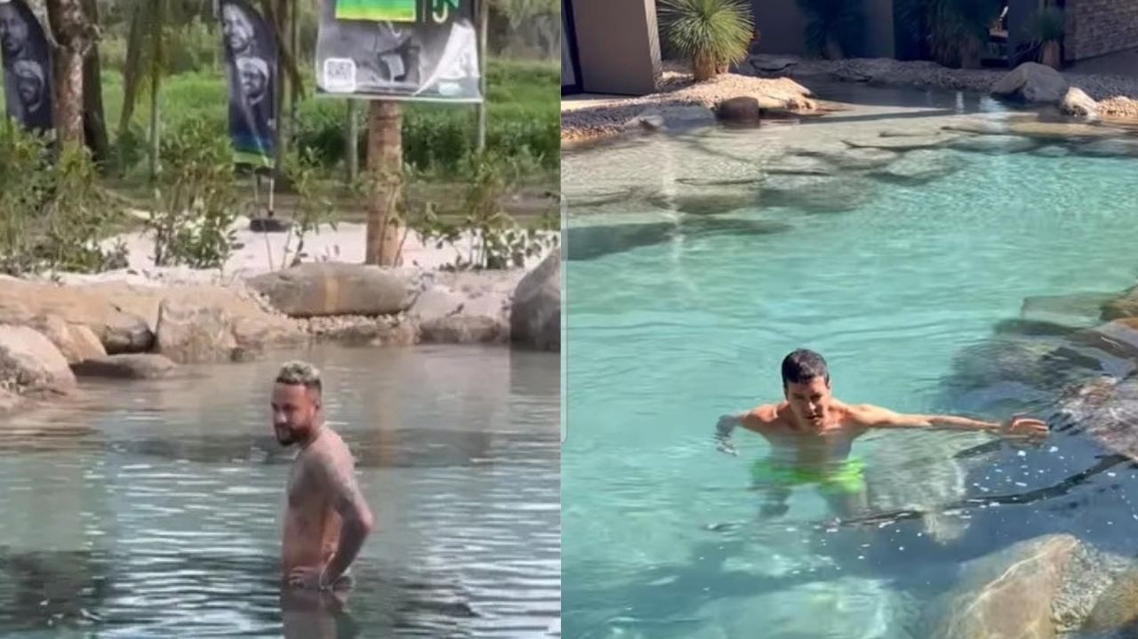 Neymar brinca ao ver Rodrigo Faro estreando lago artificial: “O teu pode e o meu não”