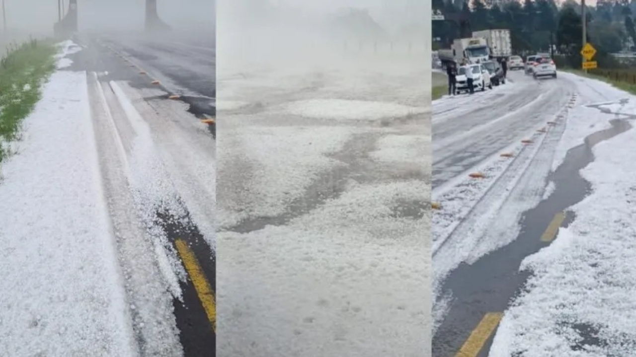 Chuva de granizo assusta moradores de Santa Catarina