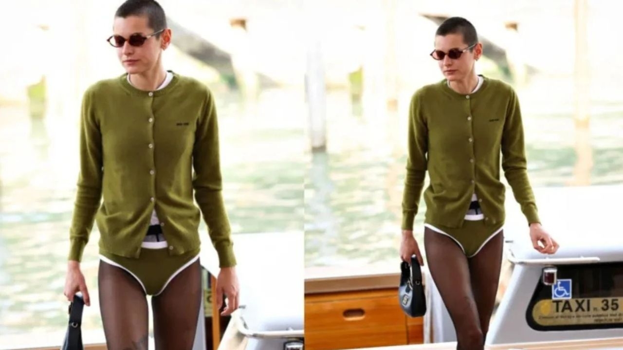 Emma Corrin chama atenção ao usar hot pant no Festival de Veneza