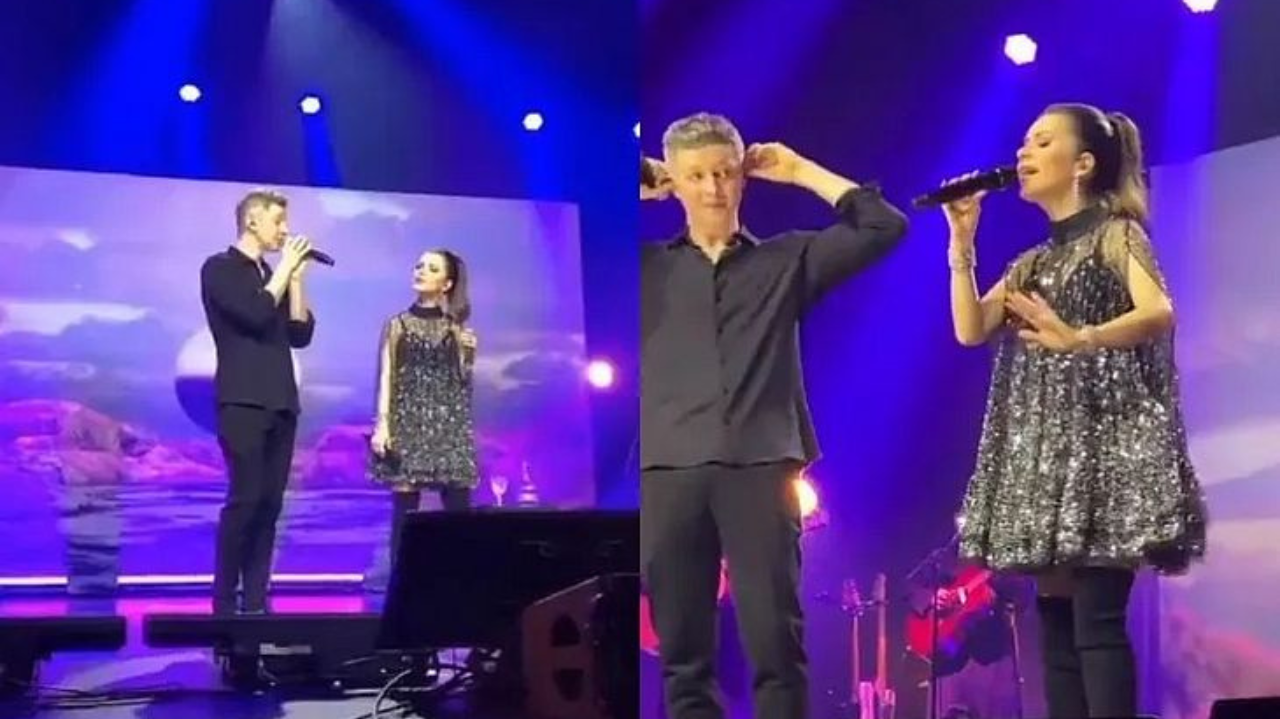 Sandy abre show na companhia do ex-marido, Lucas Lima