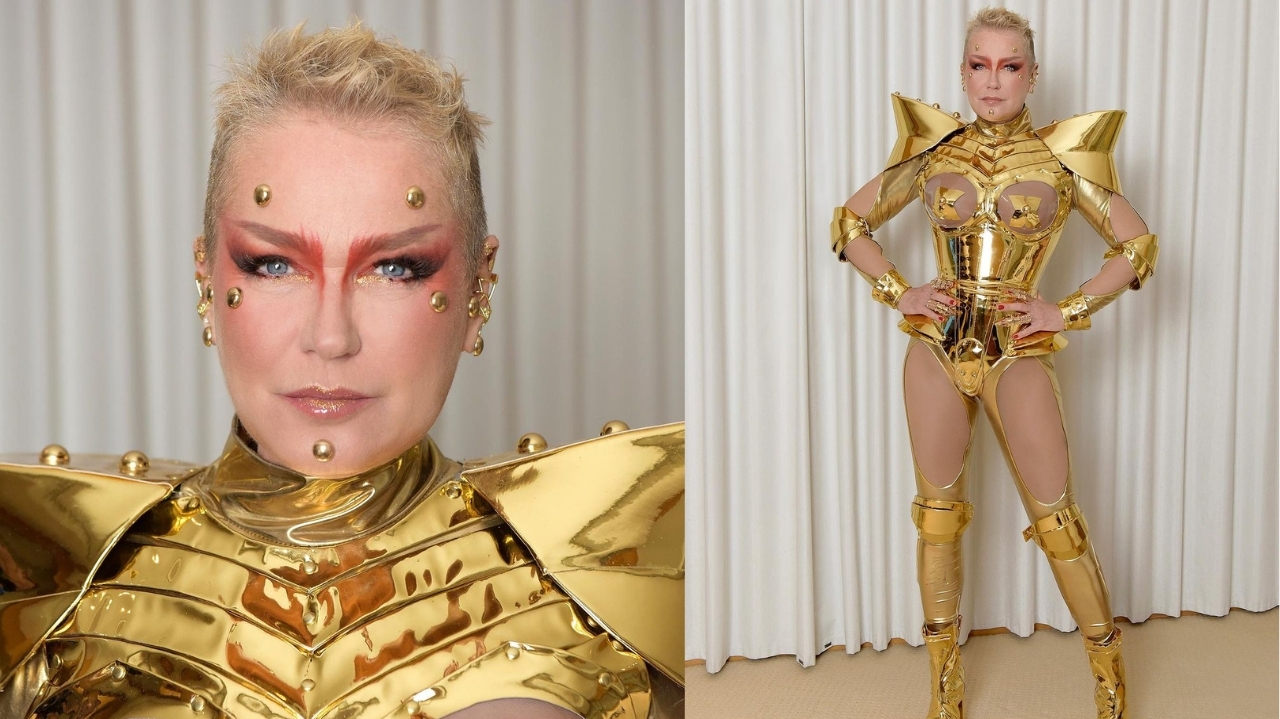 Xuxa Meneghel surpreende com figurino futurista no baile de halloween da Sephora