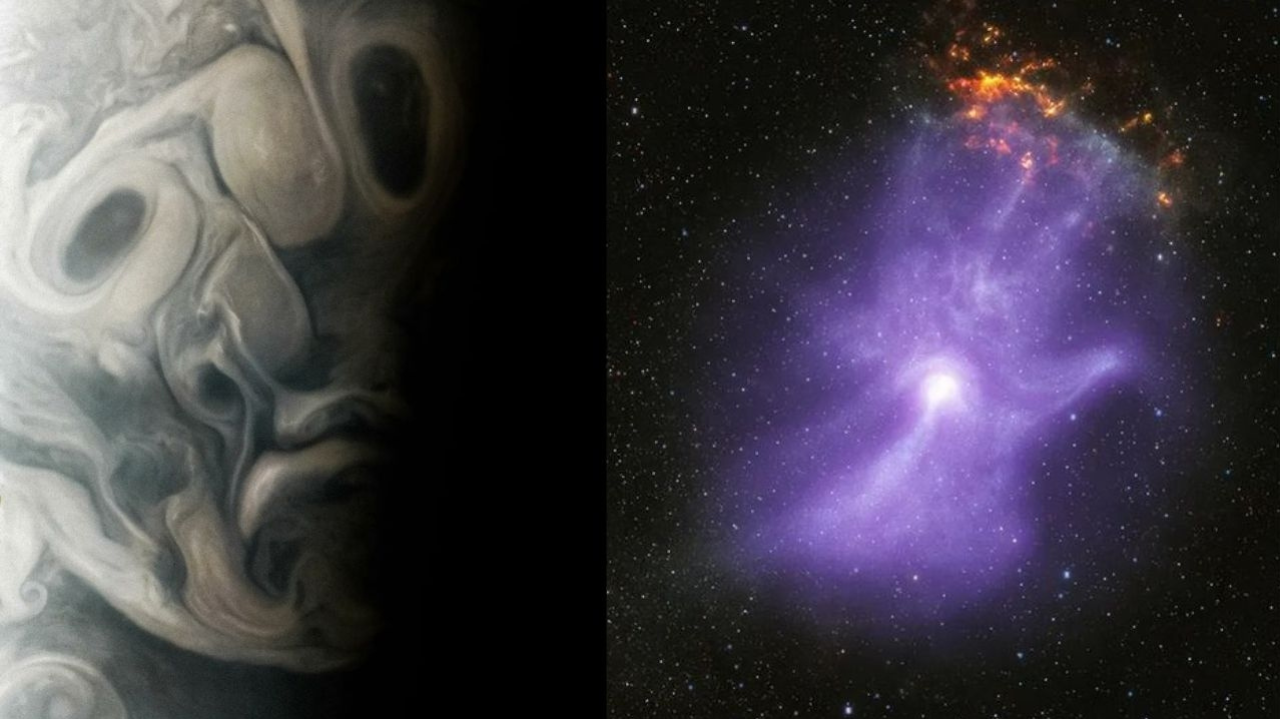 NASA compartilha imagens assustadoras que mostram “rosto” em Júpiter e nebulosa em forma de mão