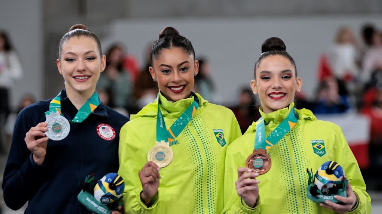 Pan 2023: Brasil conquista ouro inédito no individual geral da ginástica rítmica