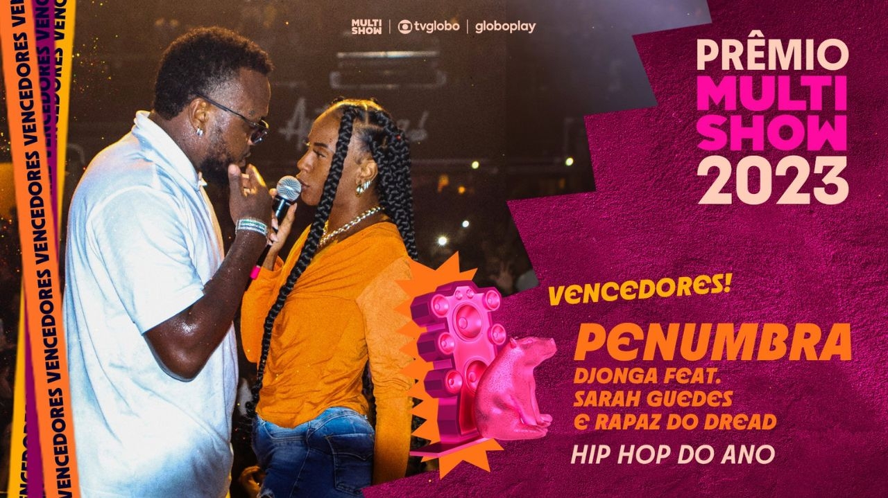 Prêmio Multishow: Djonga e Sarah Guedes vencem a categoria Hip-Hop do Ano com “Penumbra”