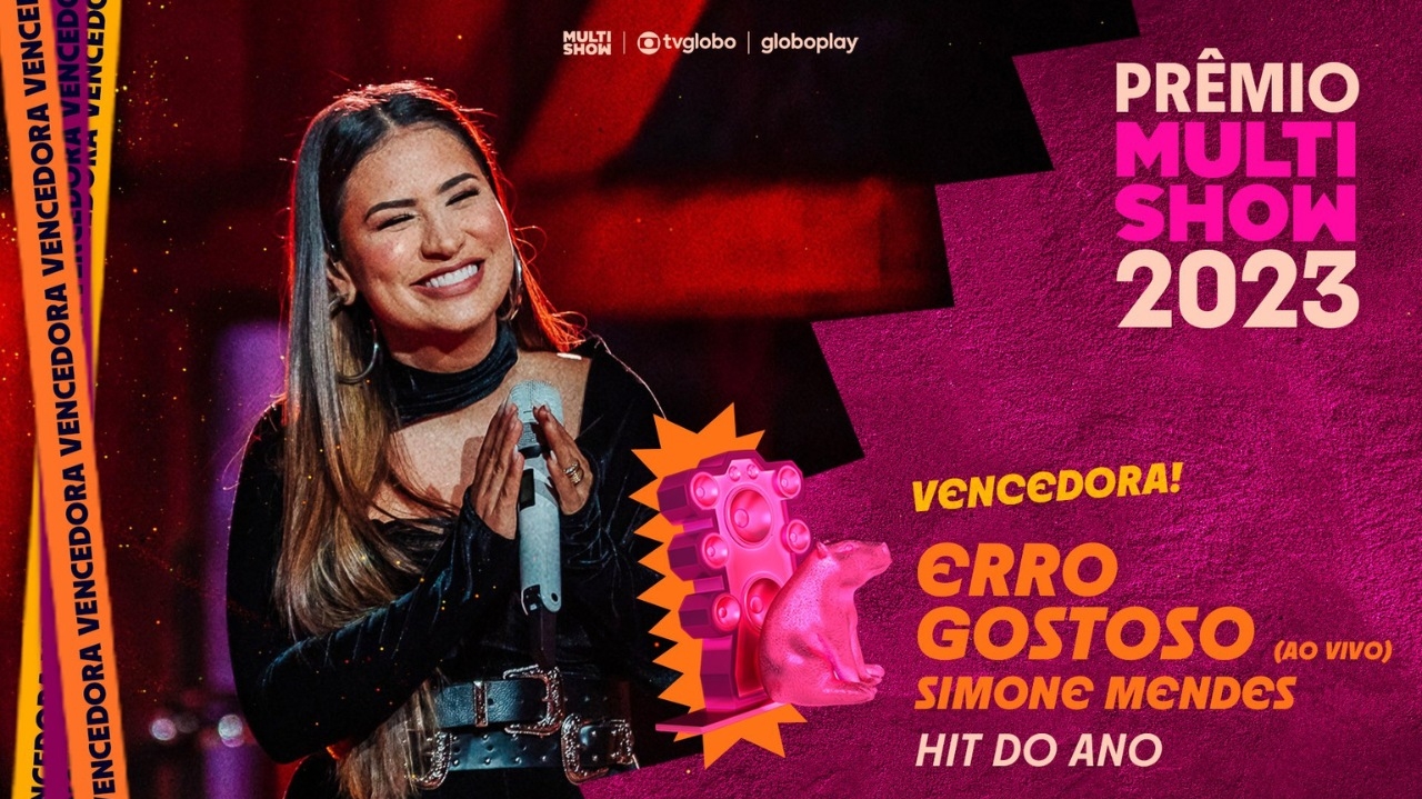 Prêmio Multishow: Simone Mendes vence a categoria Hit do Ano, com “Erro Gostoso”