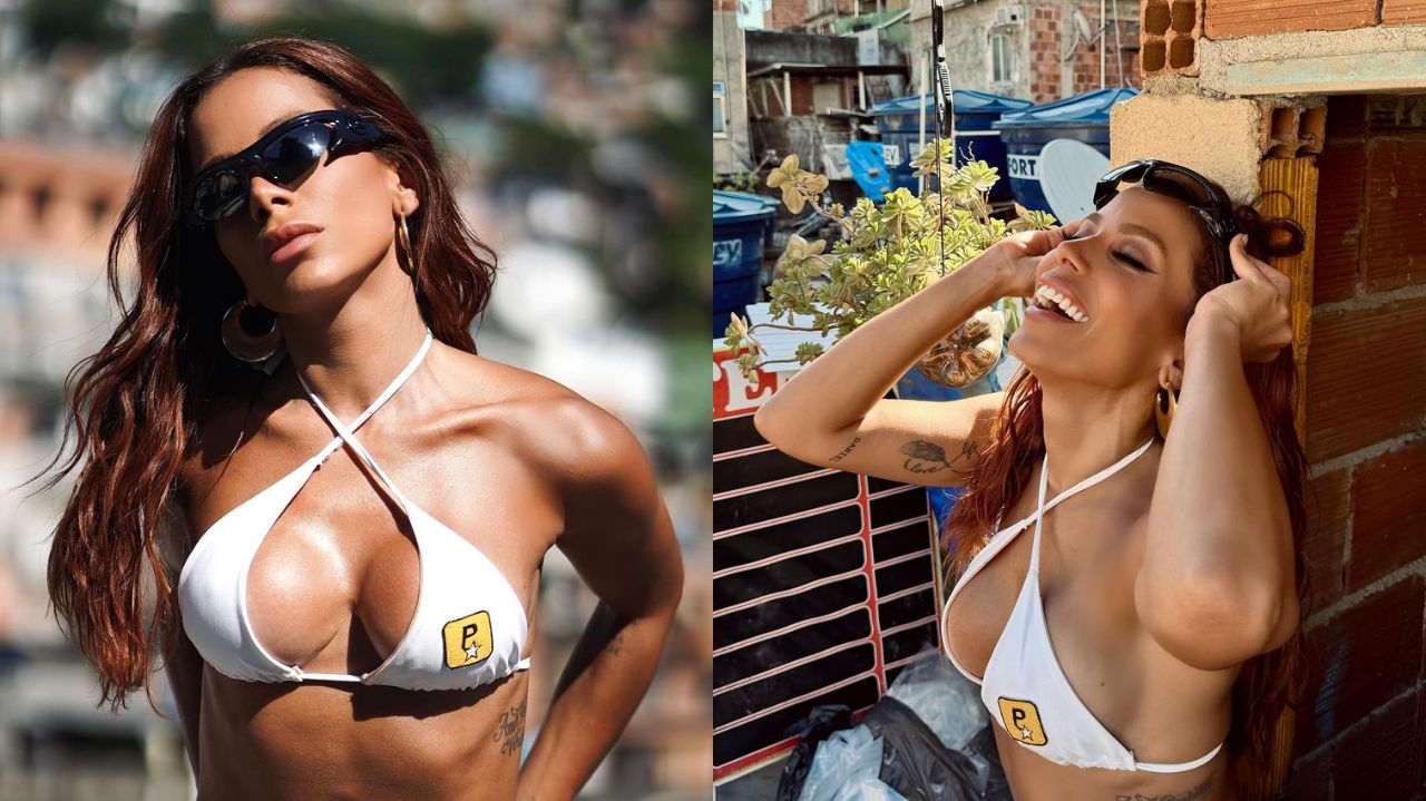 Anitta divulga fotos de gravação na favela da Rocinha, no Rio de Janeiro