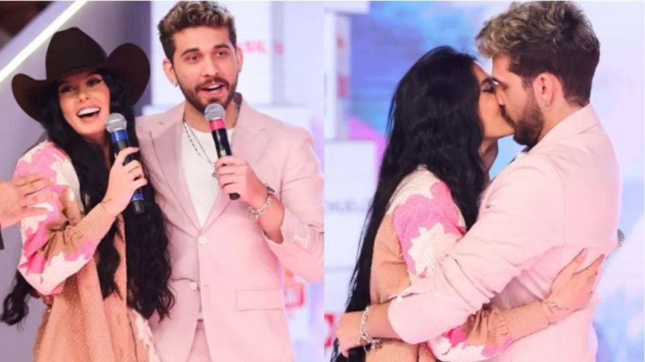 Gustavo Miotto e Ana Castela protagonizam beijo no palco do Teleton