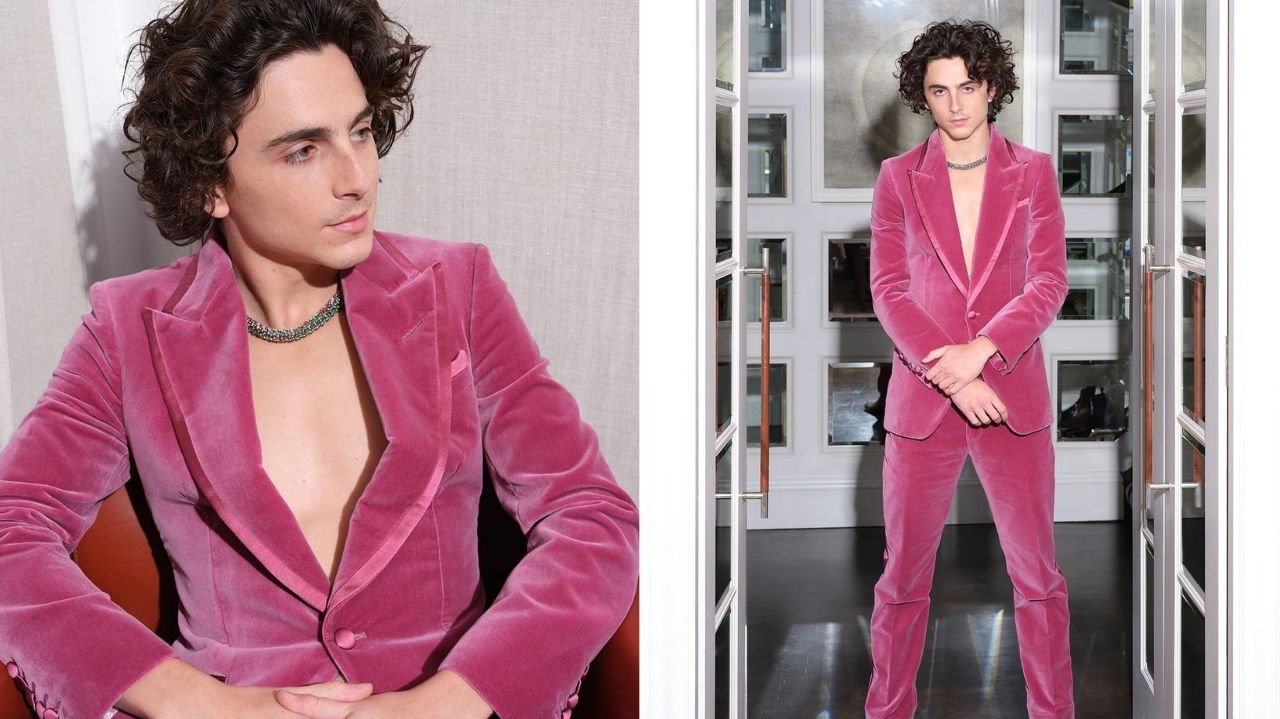Timothée Chalamet exibe colar personalizado da Cartier em première de Wonka