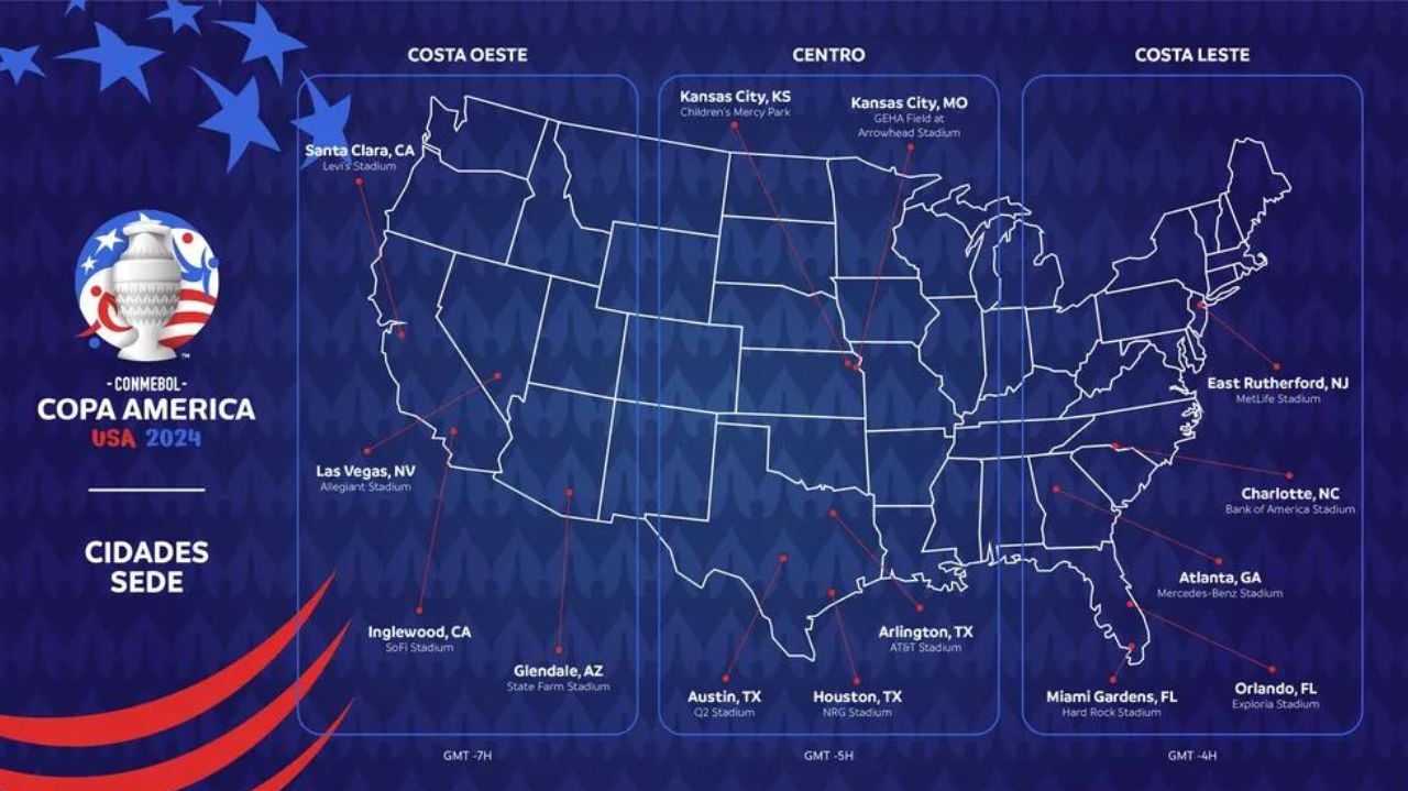 Conmebol define datas e sedes da Copa América 2024