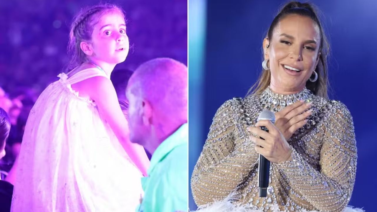 Filha de 5 anos de Ivete Sangalo rouba a cena em show de mãe nesta quarta-feira