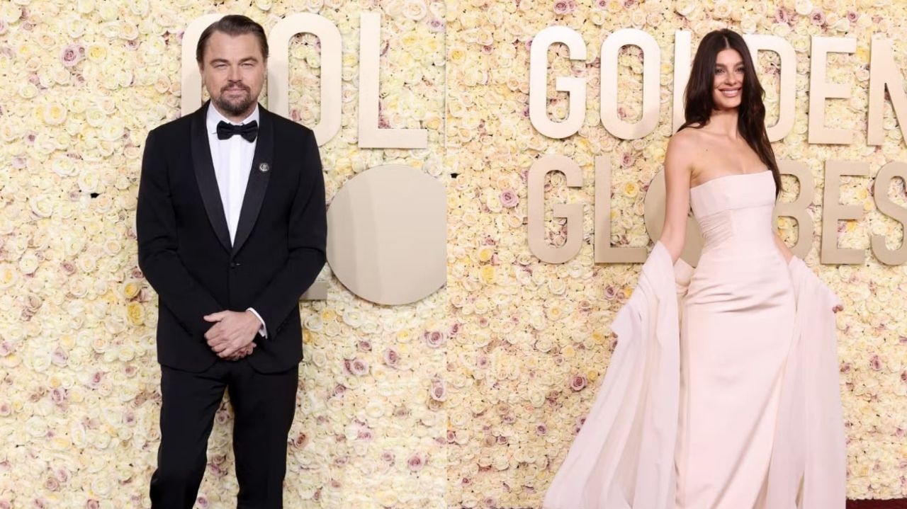 Leonardo DiCaprio e Camila Morrone dividem tapete vermelho no Globo de Ouro