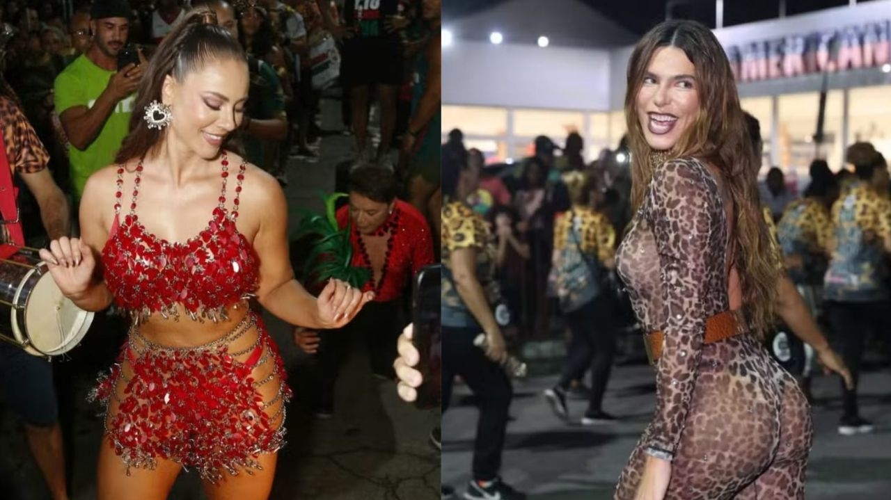 Paolla Oliveira e Mariana Goldfarb apostam na transparência em looks de Carnaval