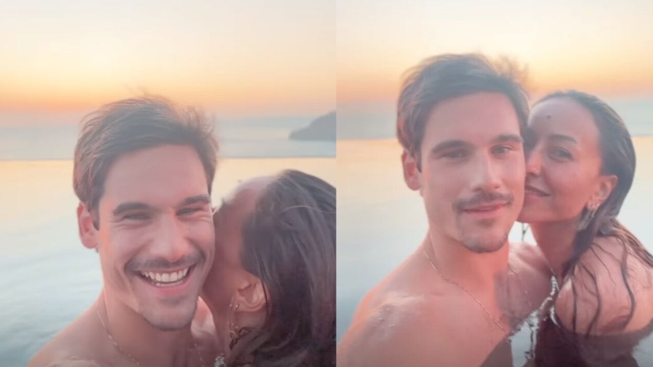 Nicolas Prattes posta story com Sabrina Sato em piscina